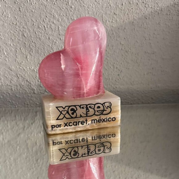 Xplor Xenses By Xcaret Mexico Rose Quartz Marble Pink Heart Lamp Night Light 5'' - Picture 1 of 10